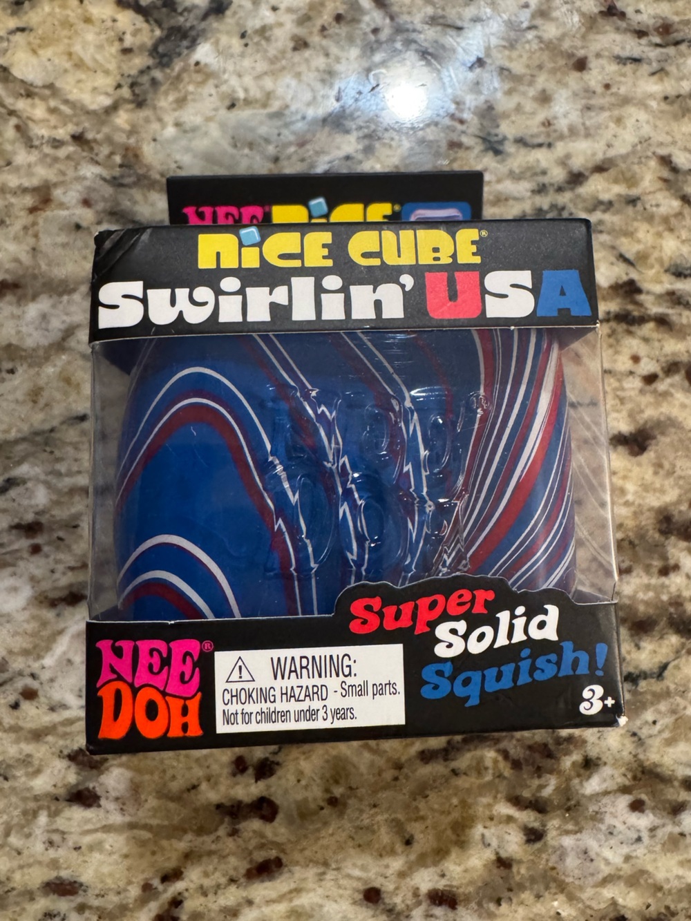 **NIB**Needoh Squish Swirlin USA Nice Cube
